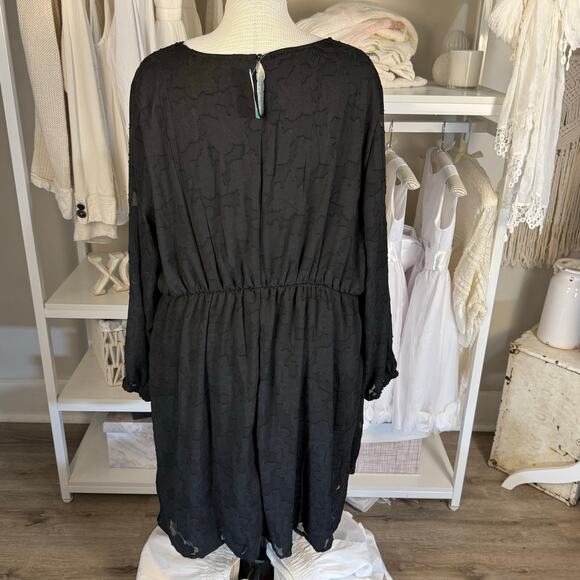 Maurices Plus sz. 3X black dress textured lace. elasticized career, funeral 3773 - Picture 4 of 8